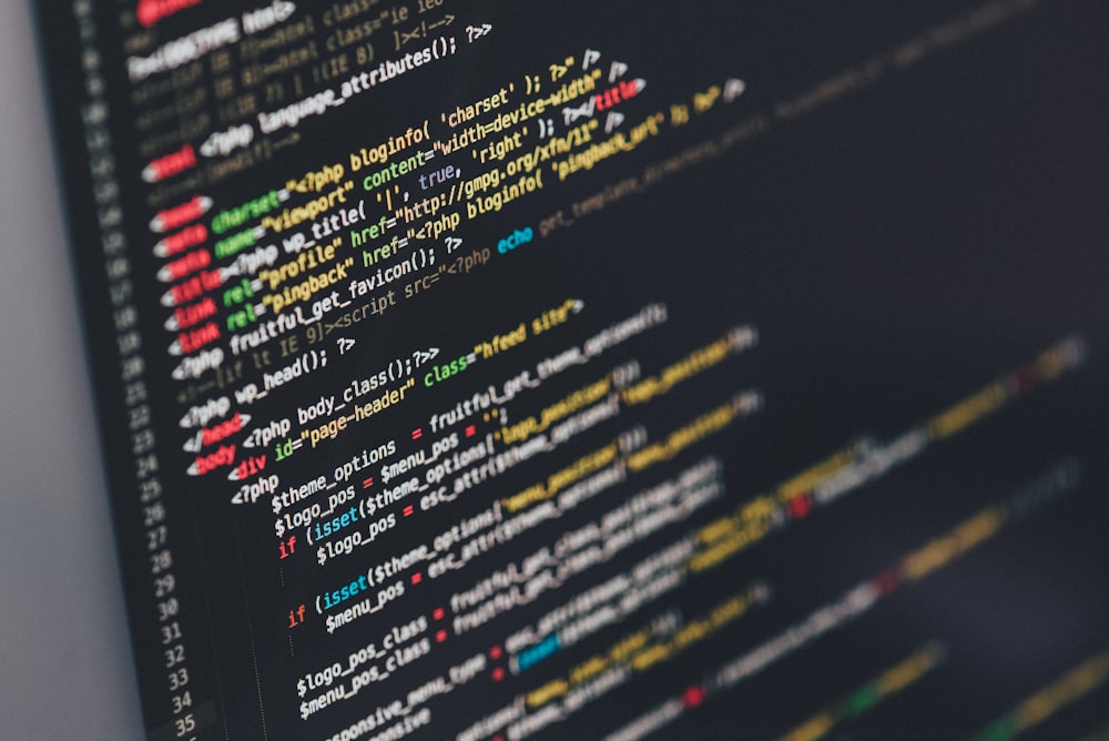 Code source sur un écran de développement